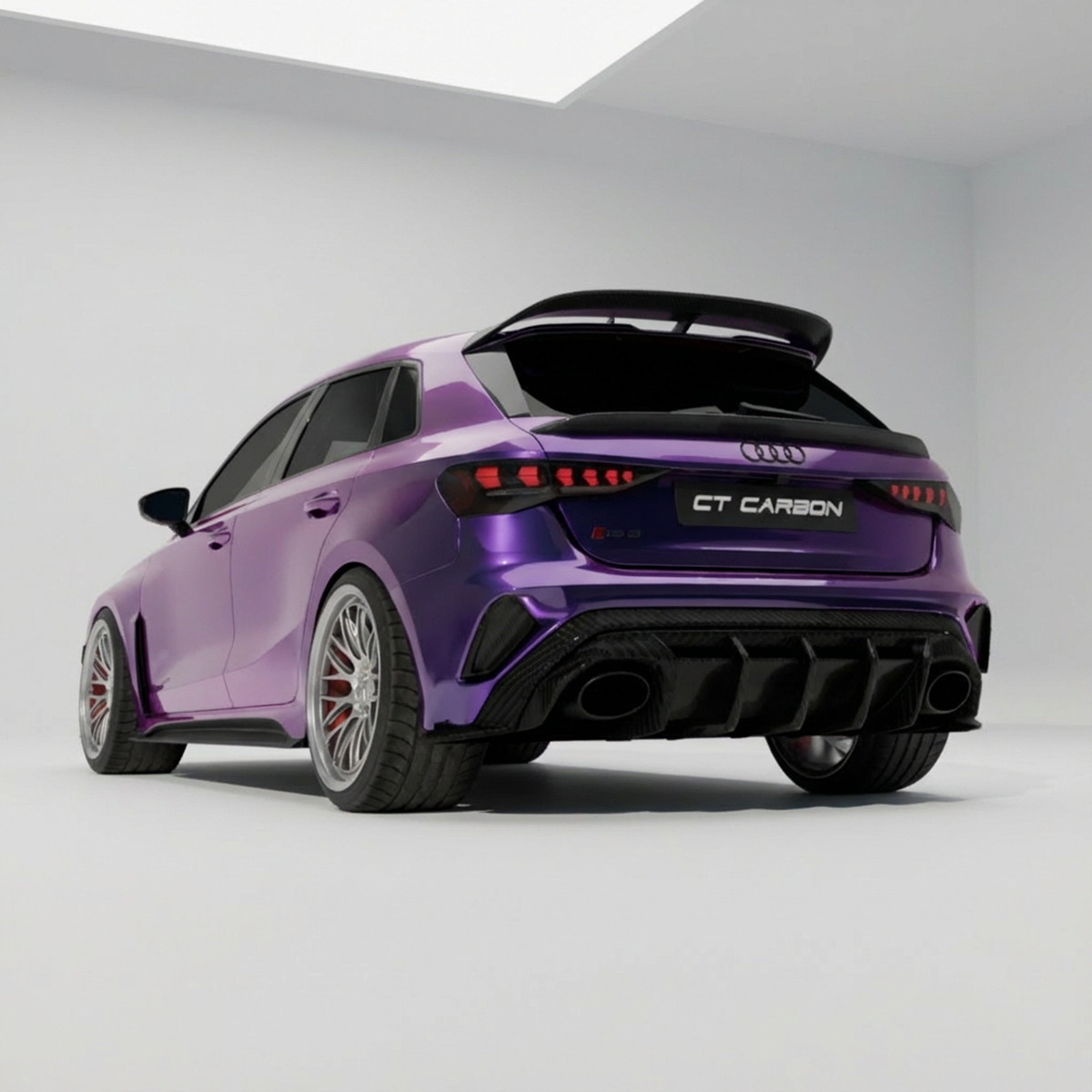 Audi A3/S3/RS3 8Y 2022+ Sportback Carbon Fibre Spoiler - CT Design V3 - view 3