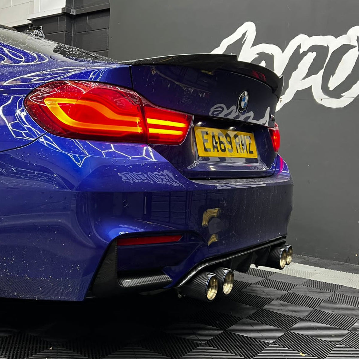 BMW M3 & M4 (F80/F82/F83) 2014-2020 Carbon Fibre Rear Bumper Canards - view 2