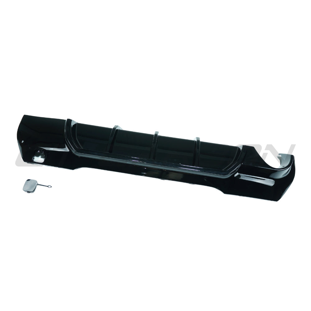 BMW F40 1 Series 2019-2024 Gloss Black Diffuser - Single Exit - V2 - view 2