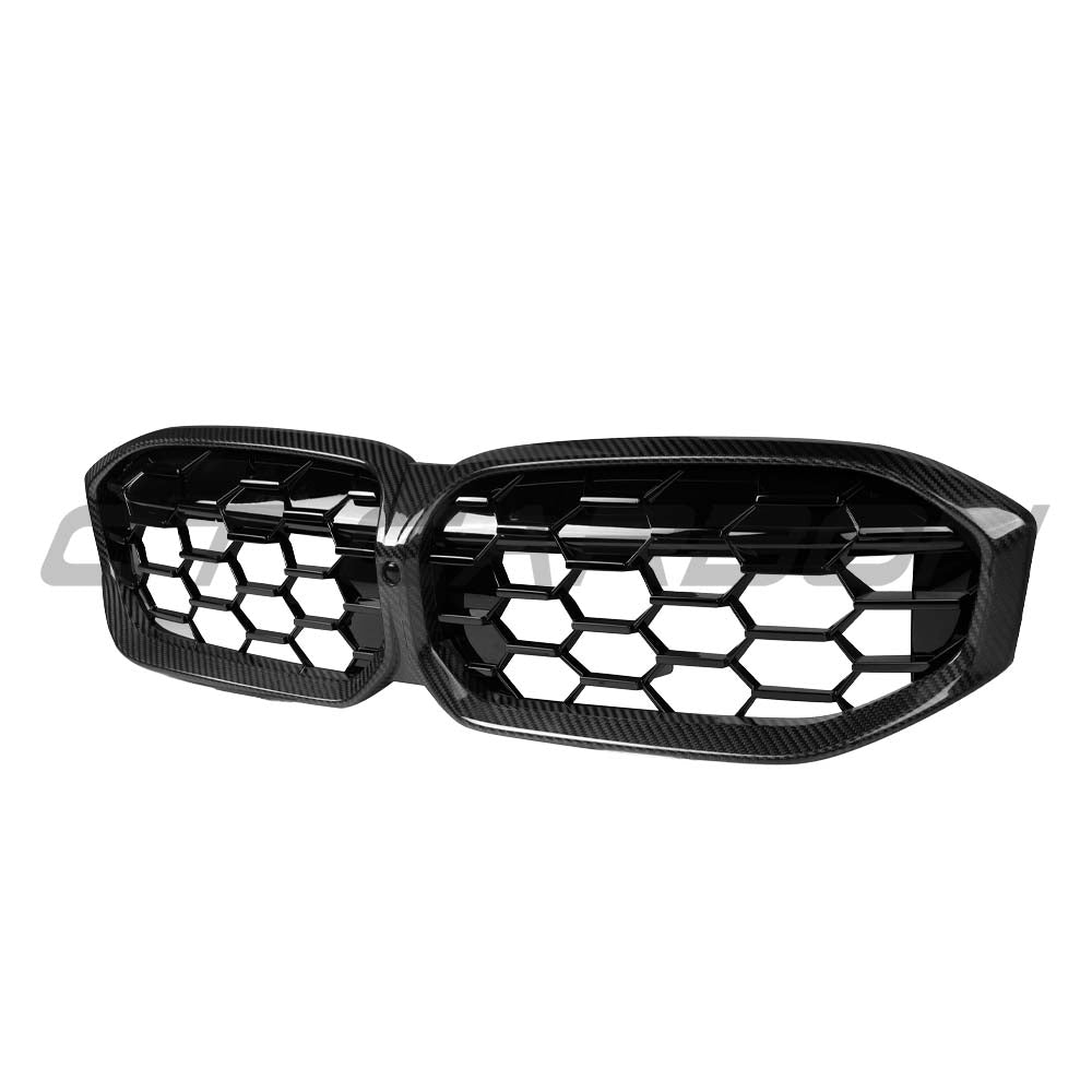 BMW 3 Series G20/G21 LCI 2022+ Carbon Fibre Diamond Slat Grille - view 3