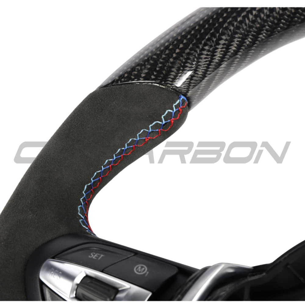 BMW Fxx Carbon Fibre & Alcantara Flat Bottom Custom Steering Wheel - view 4