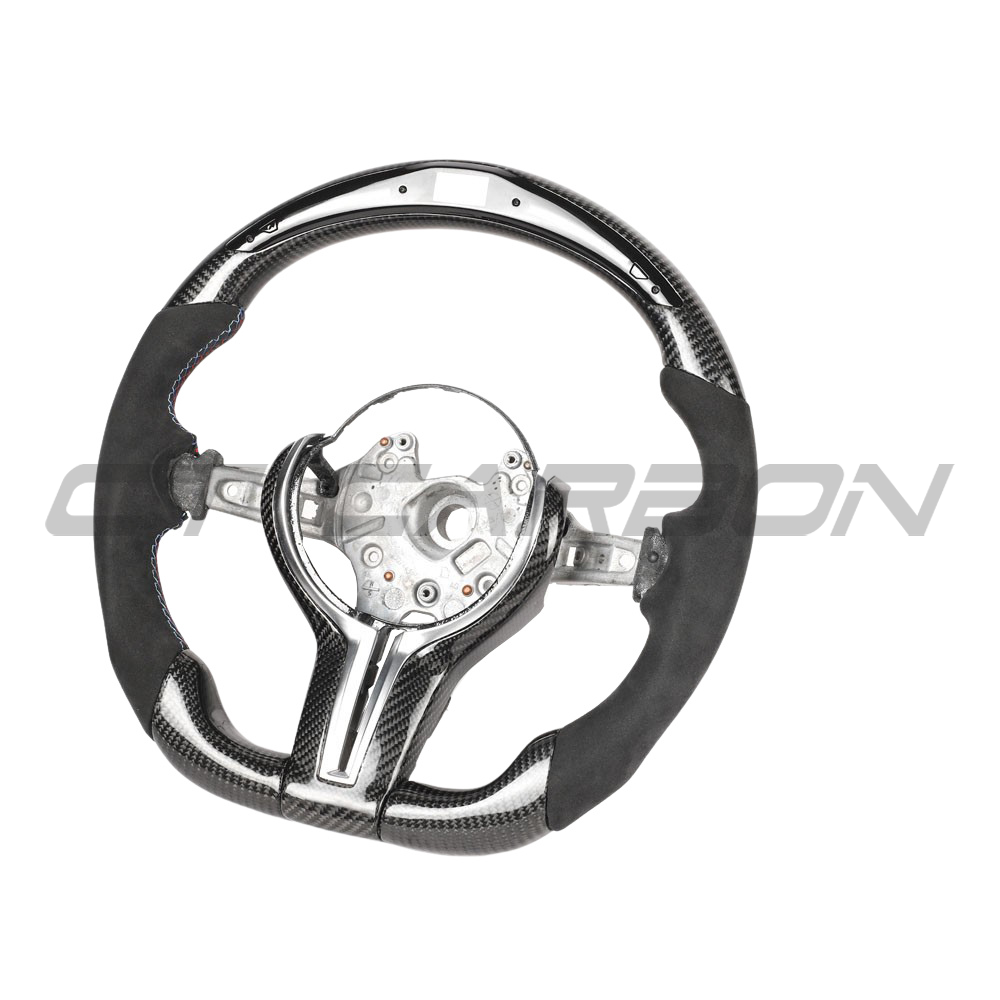 BMW Fxx Carbon Fibre / Alcantara / Led Flat Bottom Custom Steering Wheel - view 5