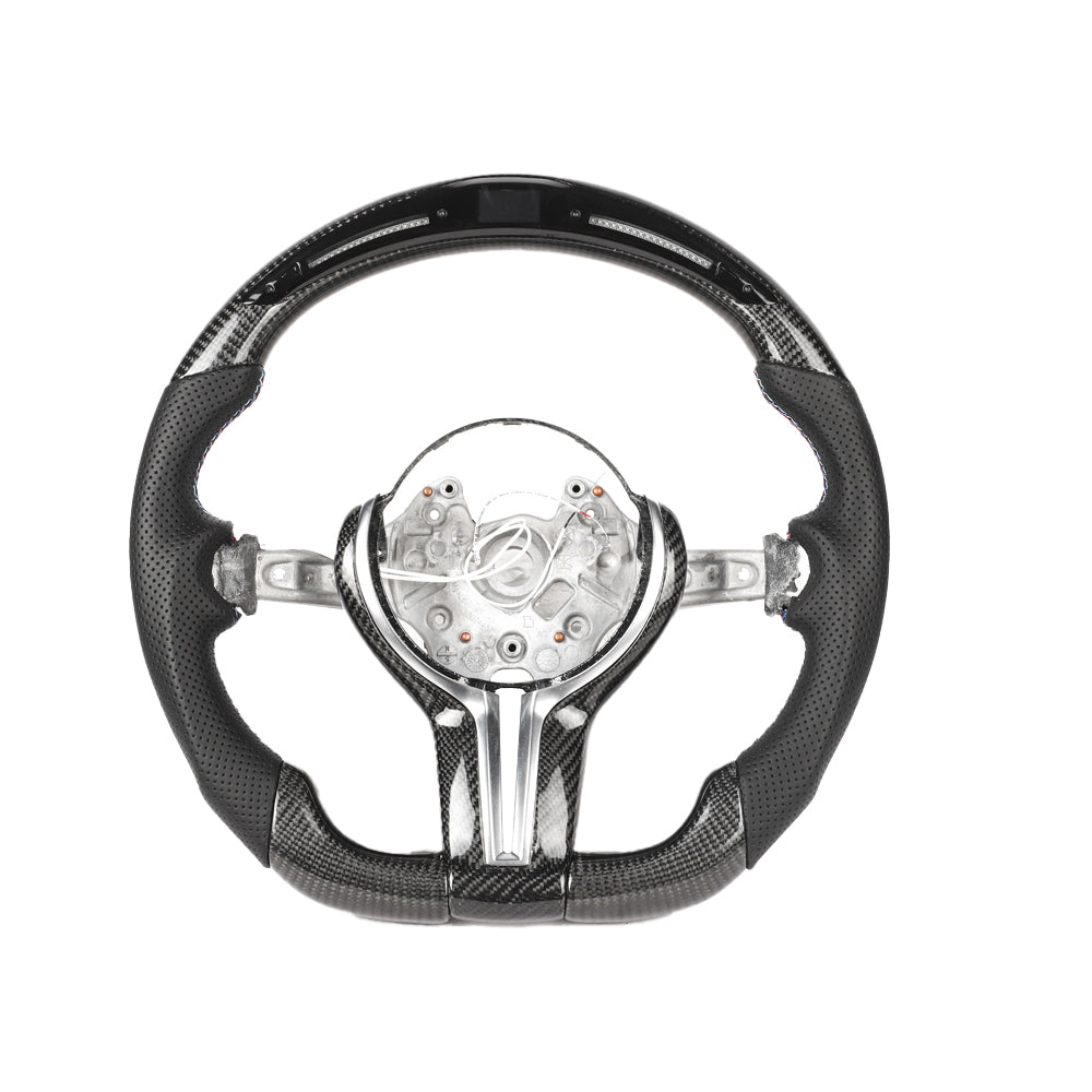 BMW Fxx Carbon Fibre / Leather / Led Flat Bottom Custom Steering Wheel
