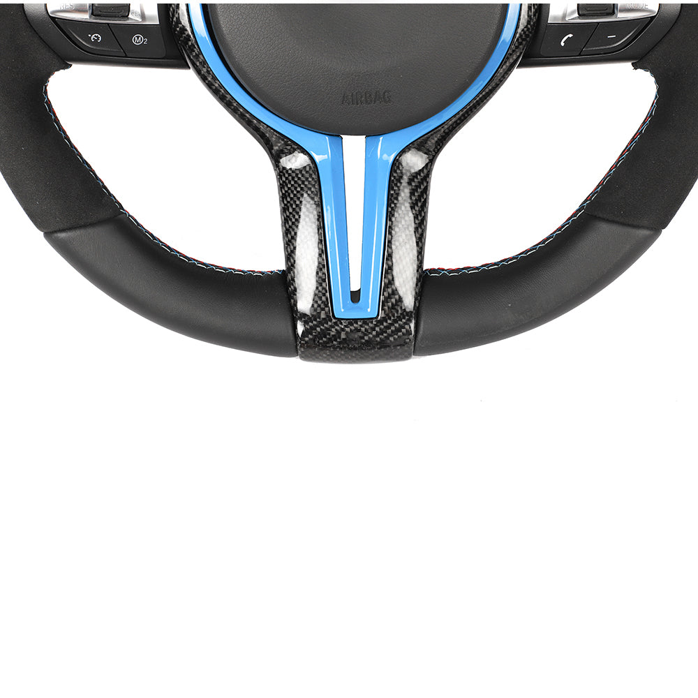 BMW Fxx Leather / Alcantara / Flat Bottom Custom Steering Wheel - view 10