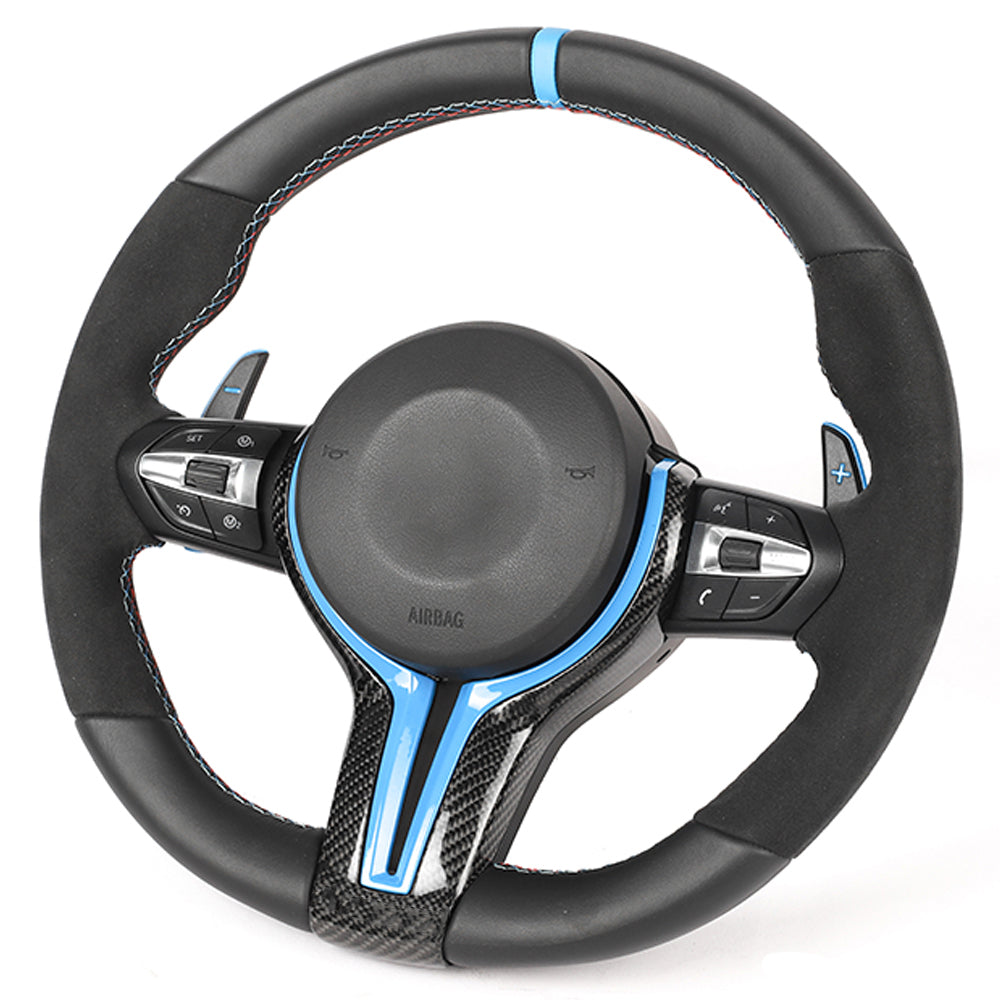 BMW Fxx Leather / Alcantara / Flat Bottom Custom Steering Wheel - view 3