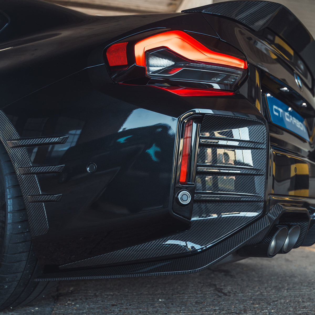 BMW G87 M2 Carbon Fibre Rear Bumper Trim - view 2