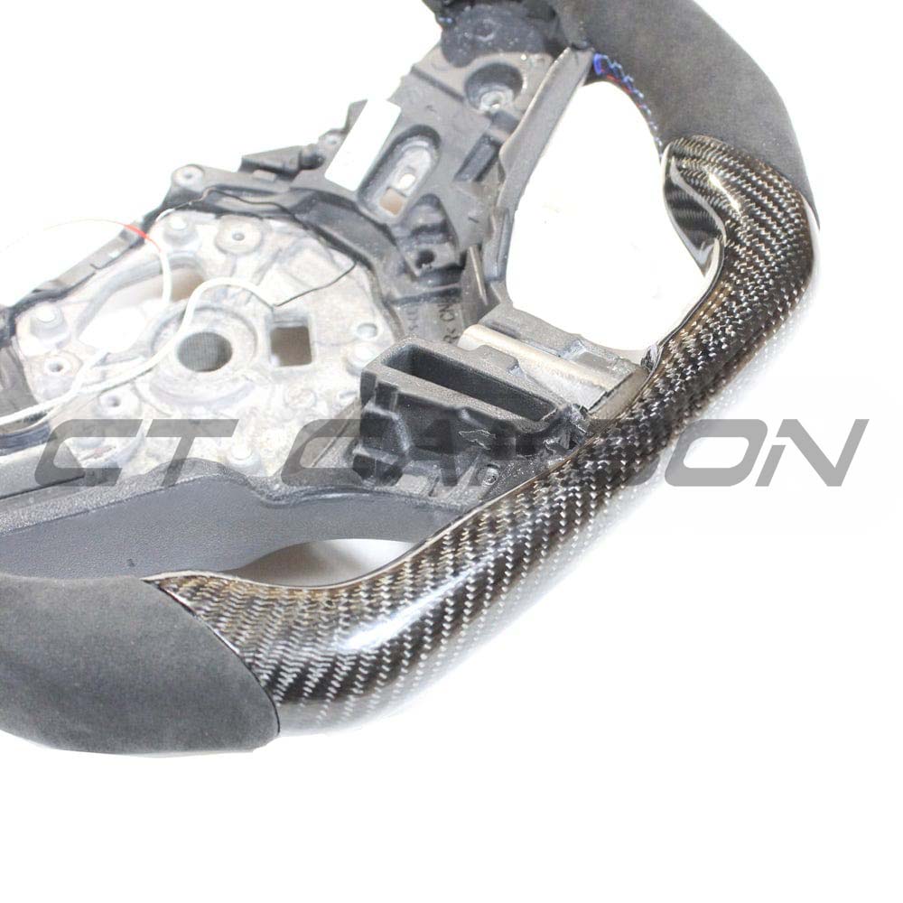 BMW Gxx Carbon Fibre / Alcantara / Led Flat Bottom Custom Steering Wheel - view 3