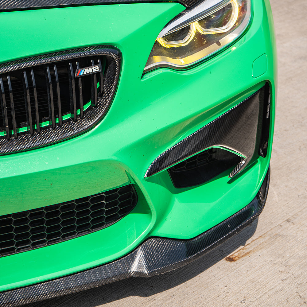 BMW M2 F87 N55 (OG) Carbon Fibre Front Bumper Corners - view 3