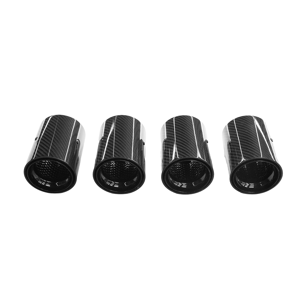 BMW M2/M3/M4/M5 F10/F80/F82/F83/F87 Carbon Fibre Exhaust Tips - Black X4
