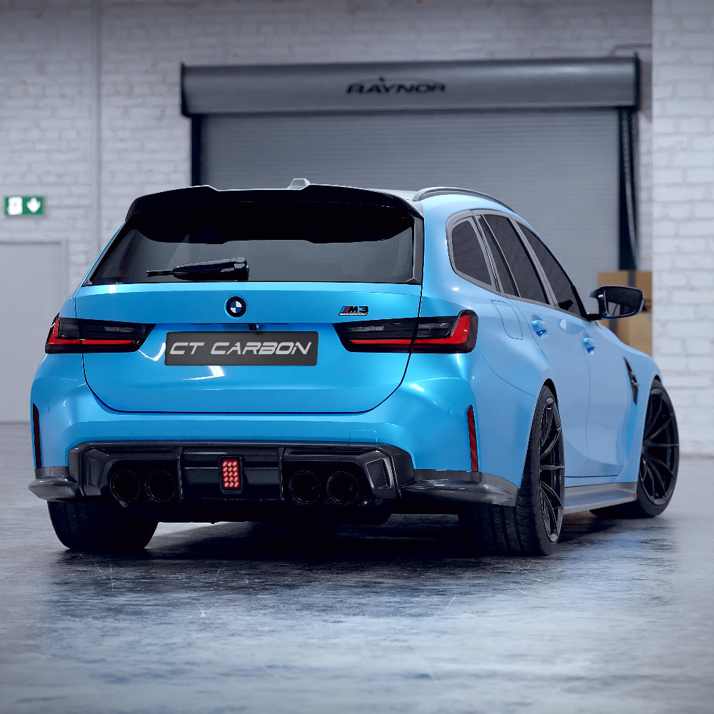 BMW M3/M4 G80/G81/G82/G83 Carbon Fibre Diffuser With Led - V3 - CT Design - view 7