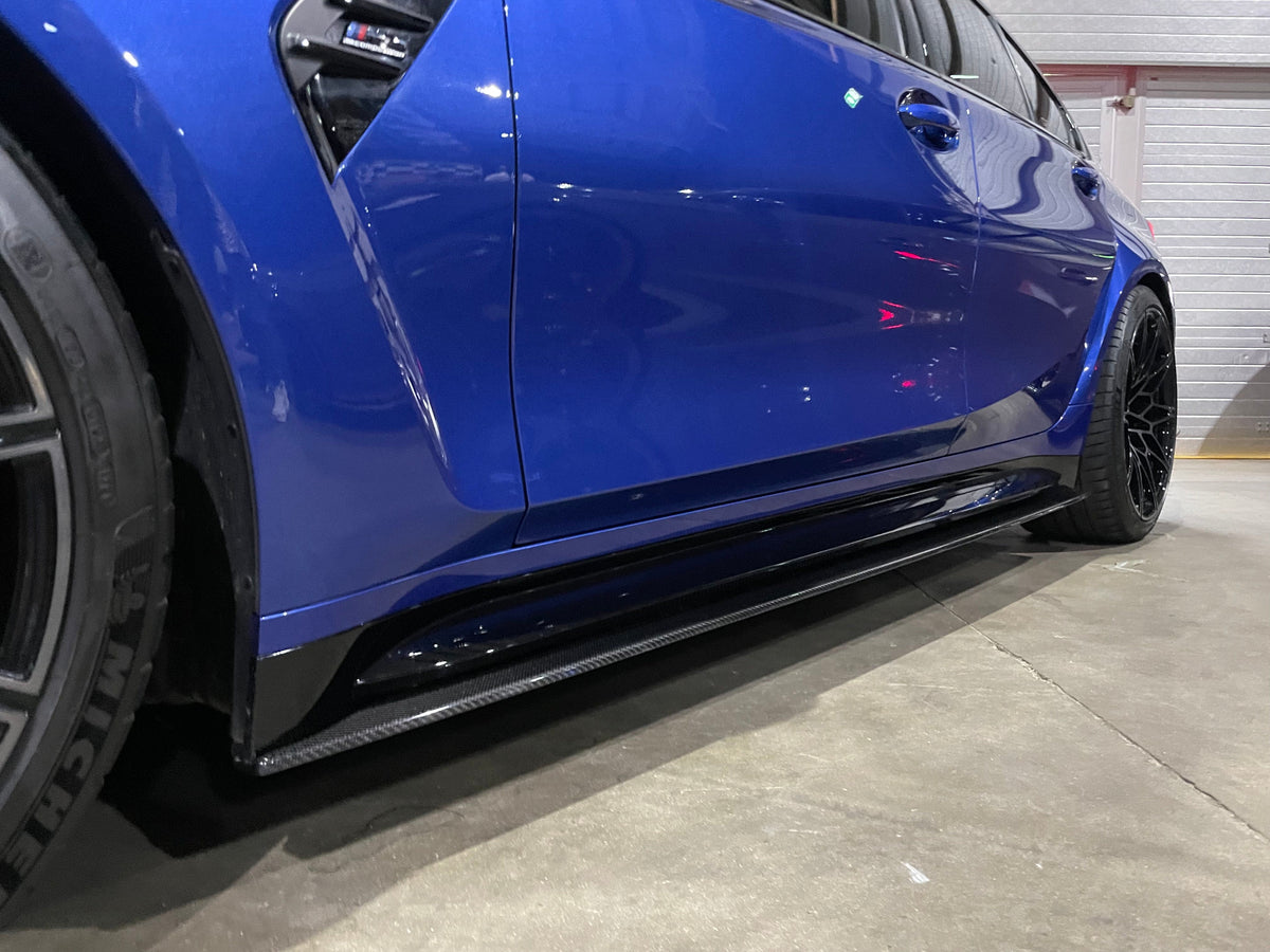 BMW M4 G82/G83 Carbon Fibre Side Skirt Extensions V1 - CT Design - view 4