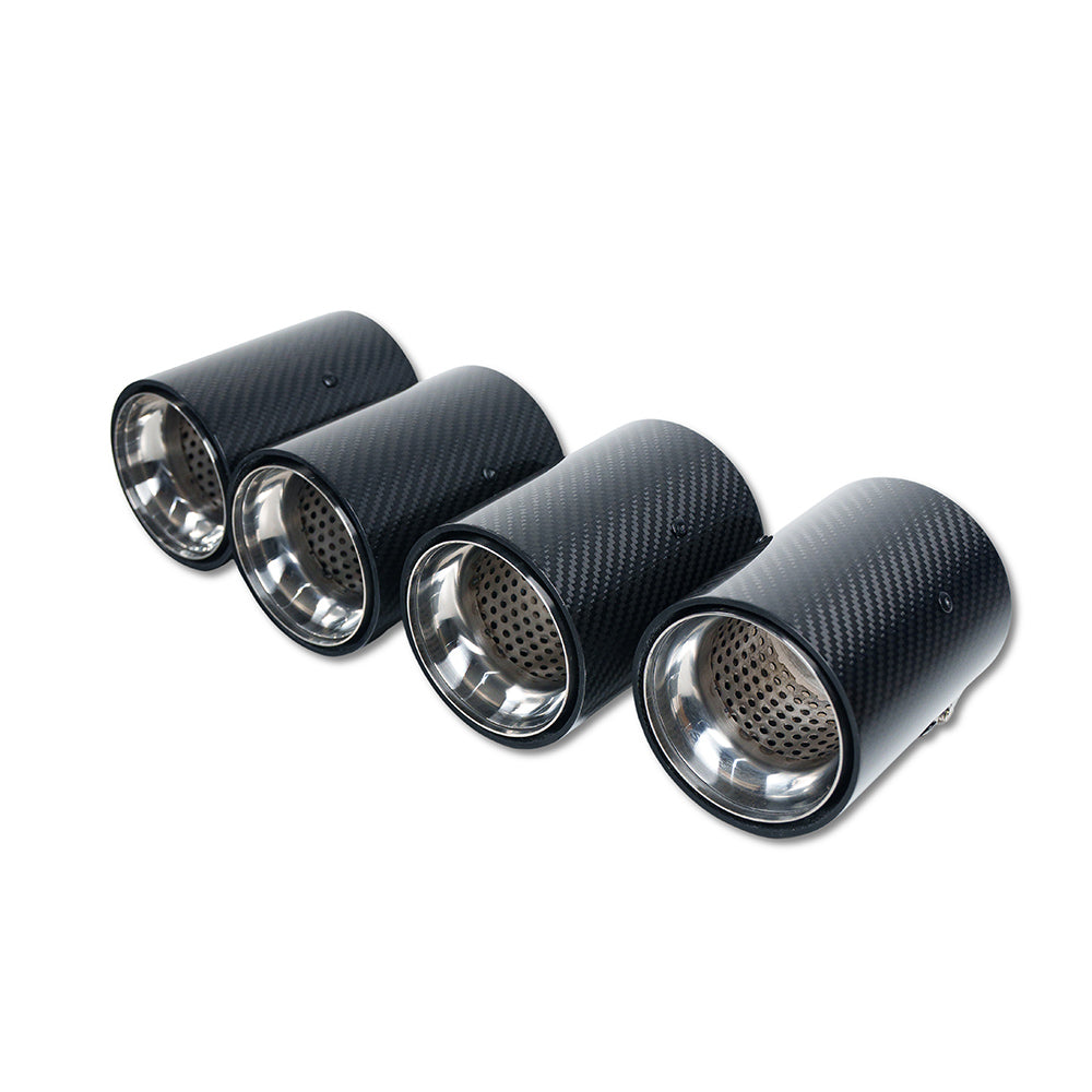 BMW M2/M3/M4/M5 F10/F80/F82/F83/F87 Carbon Fibre Exhaust Tips - Chrome X4 - view 2