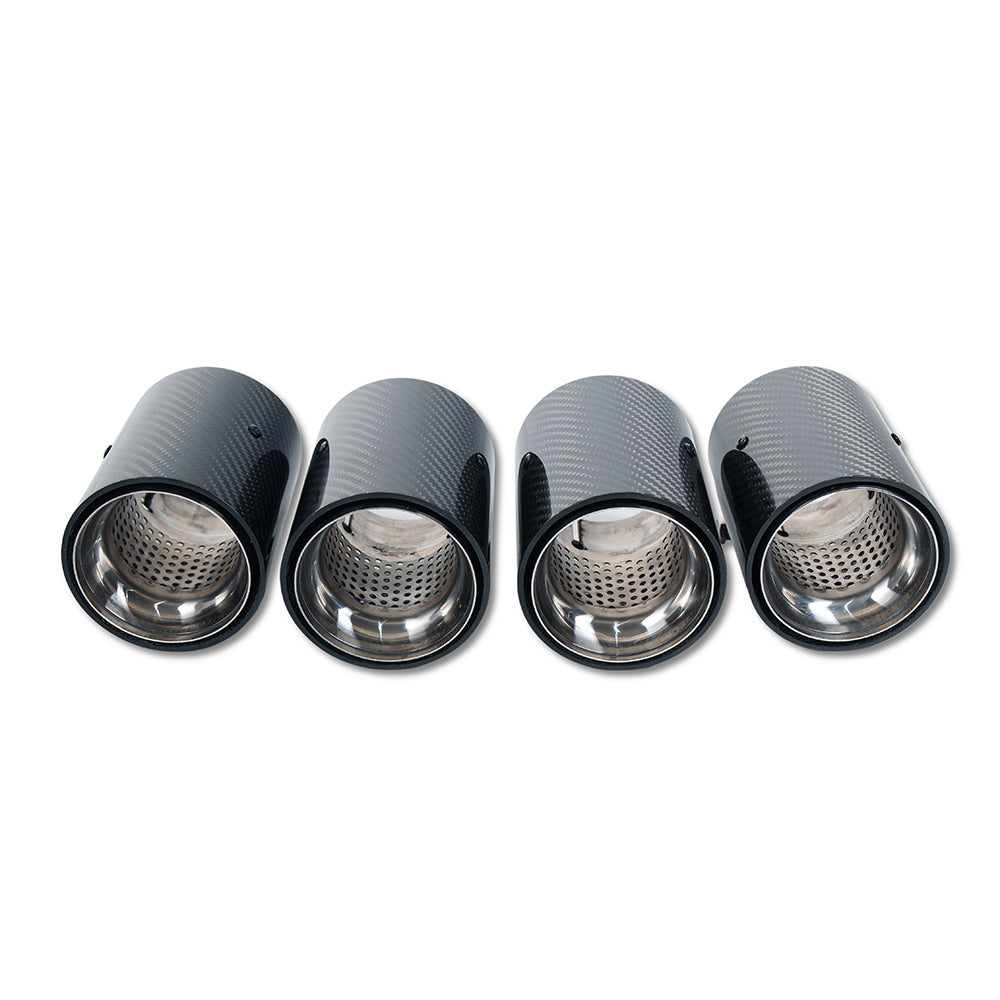 BMW M2/M3/M4/M5 F10/F80/F82/F83/F87 Carbon Fibre Exhaust Tips - Chrome X4 - view 6