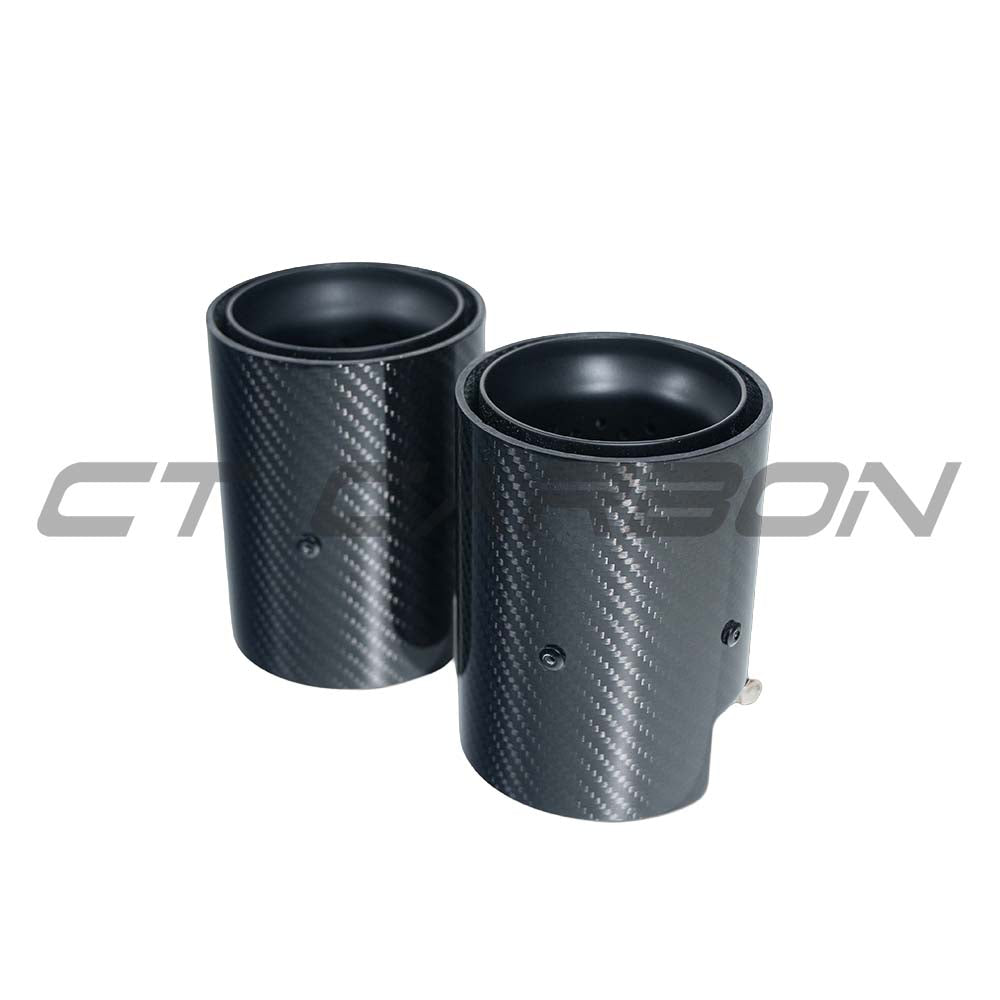 BMW F20/F21/F22/F23/F30/F31/F32/F33 Carbon Exhaust Tips - Matte Black (set Of 2) - view 3