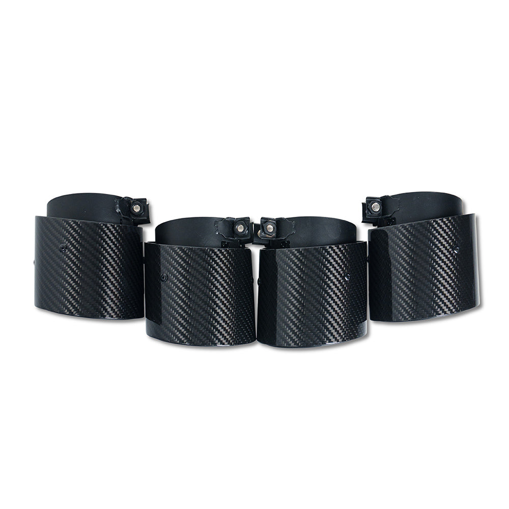 BMW M2, M3, M4 G87/G80/G81/G82/G83 Carbon Exhaust Tips - Black Slash Cut (set Of 4) - view 4