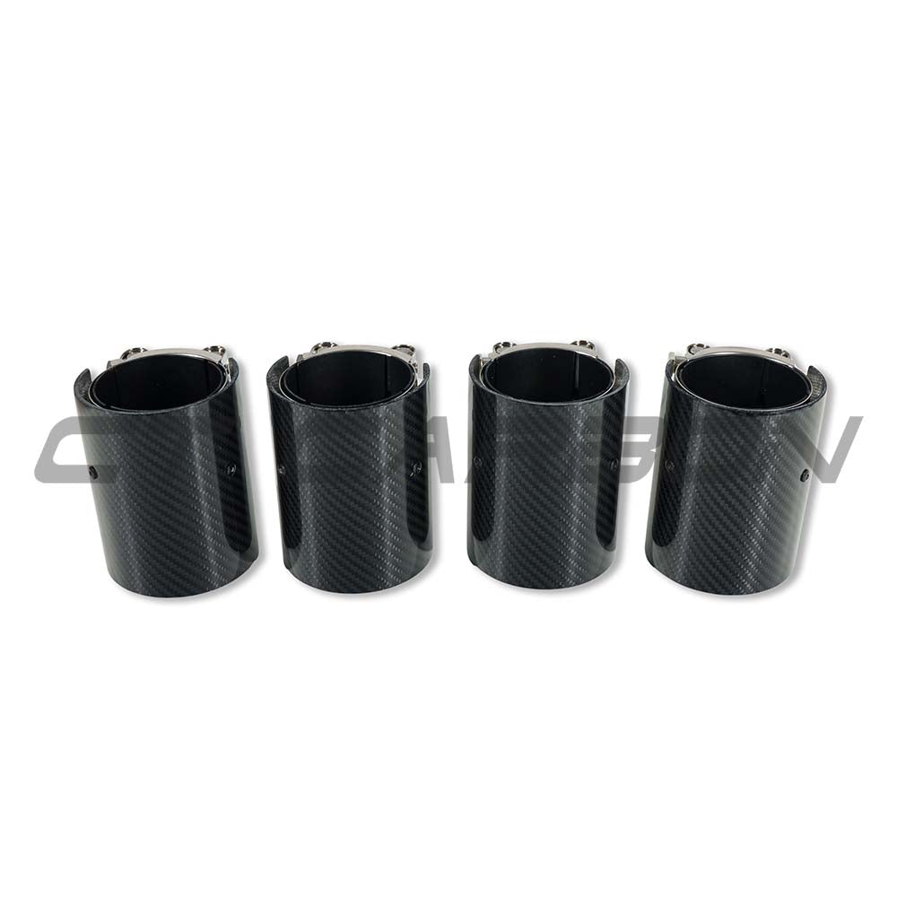 BMW M2/M3/M4/M5 F10/F80/F82/F83/F87 Carbon Fibre Exhaust Tips - Black X4 - view 3