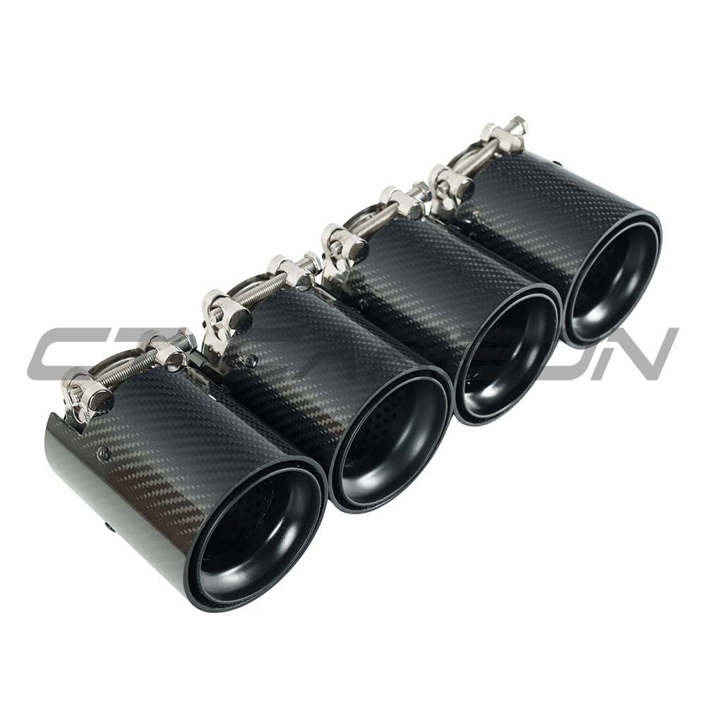 BMW M2/M3/M4/M5 F10/F80/F82/F83/F87 Carbon Fibre Exhaust Tips - Black X4 - view 5