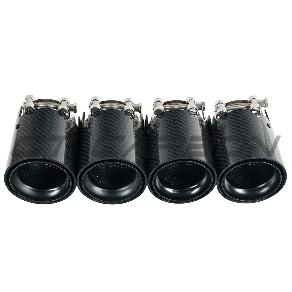 BMW M2/M3/M4/M5 F10/F80/F82/F83/F87 Carbon Fibre Exhaust Tips - Black X4 - view 6