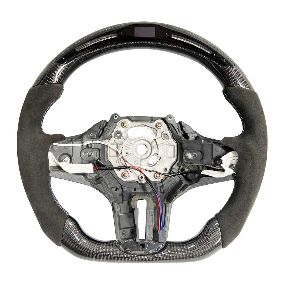 BMW Gxx Alcantara/carbon Fibre/led Flat Bottom Steering Wheel
