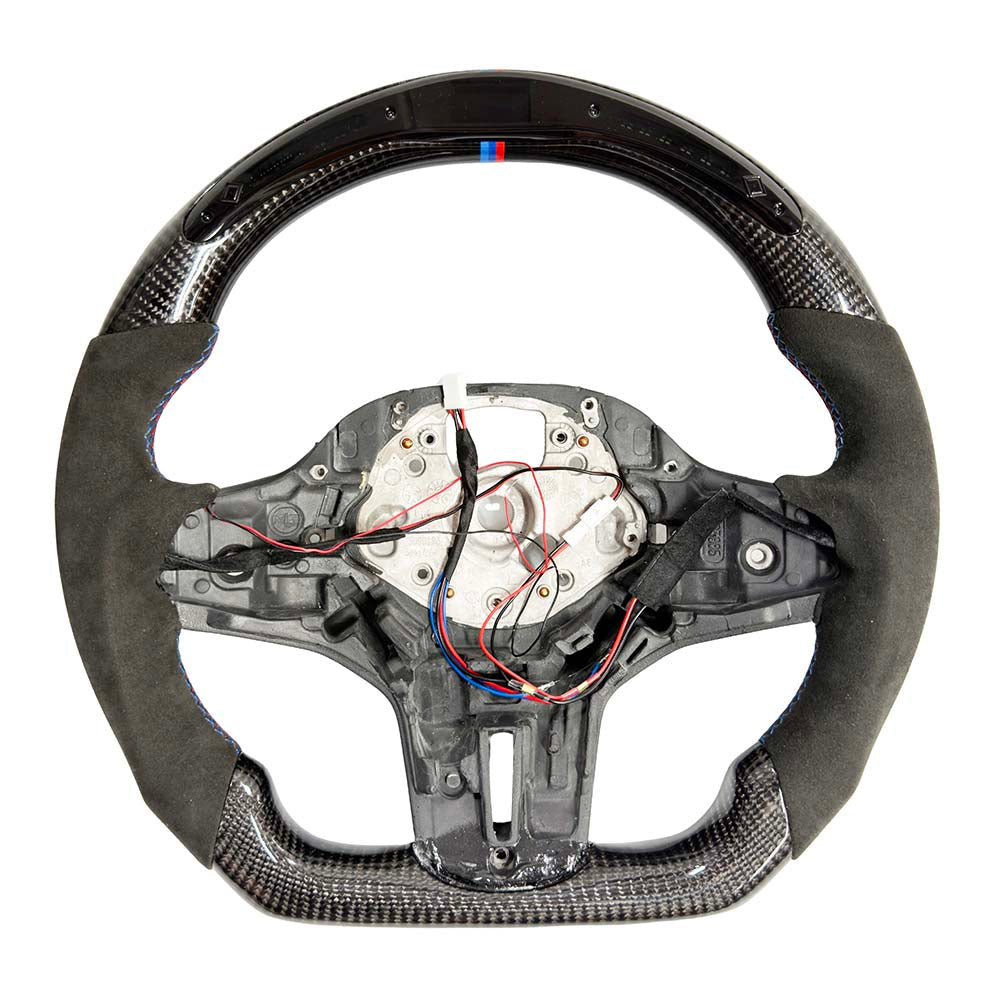 BMW Gxx Alcantara/carbon Fibre Flat Bottom Steering Wheel With Heating & Led