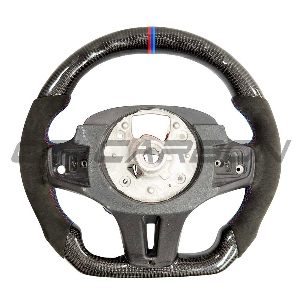 BMW Gxx Alcantara/carbon Fibre Flat Bottom Steering Wheel With Heating & Led - view 4