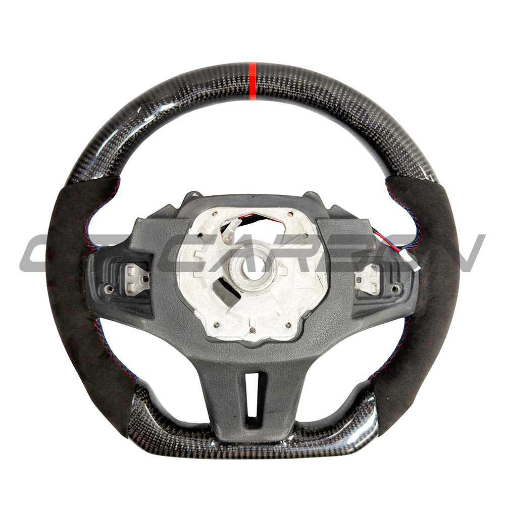 BMW Gxx LCI Alcantara/carbon Fibre Flat Bottom Steering Wheel With Heating - view 4