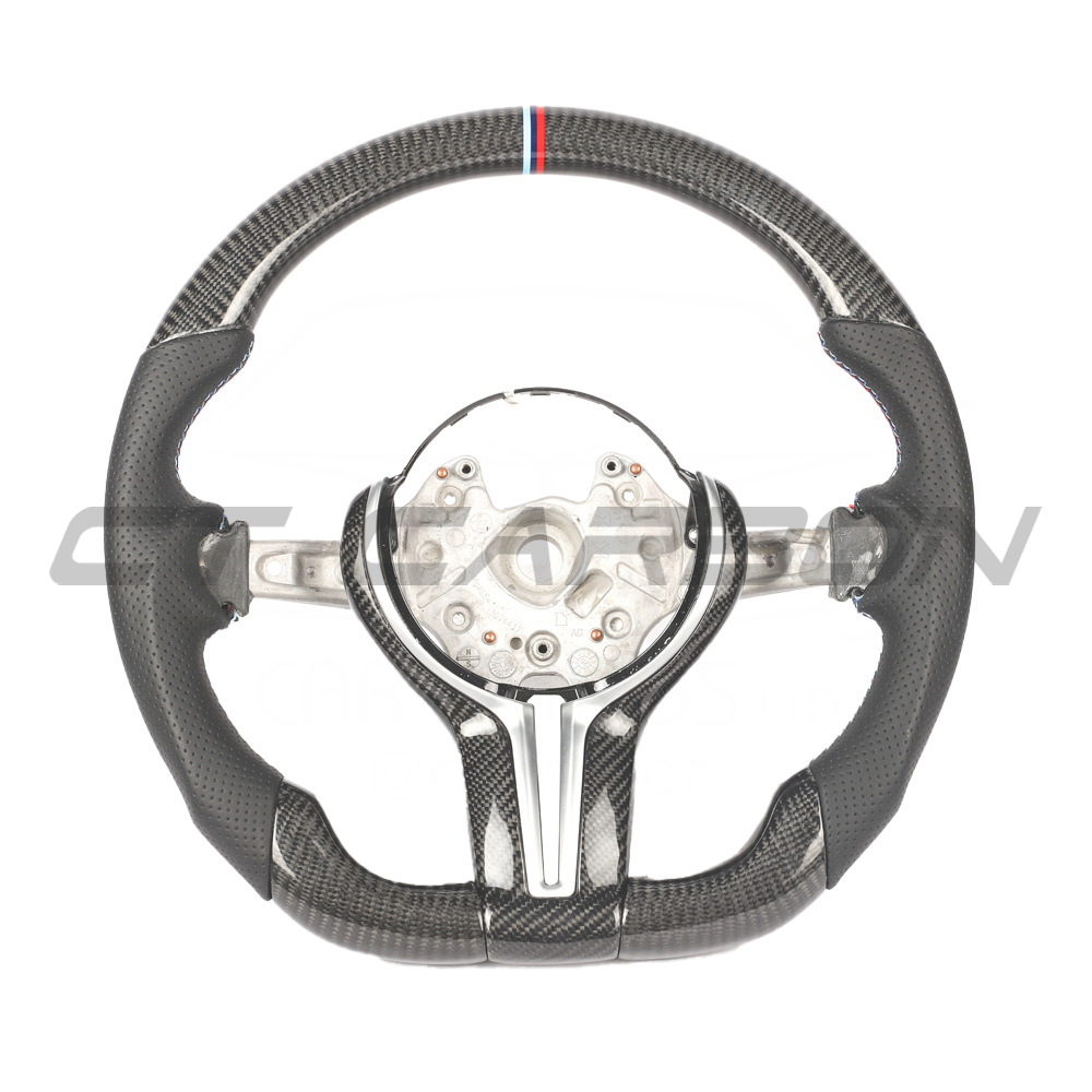 BMW Fxx Carbon Fibre & Leather Flat Bottom Custom Steering Wheel - view 10