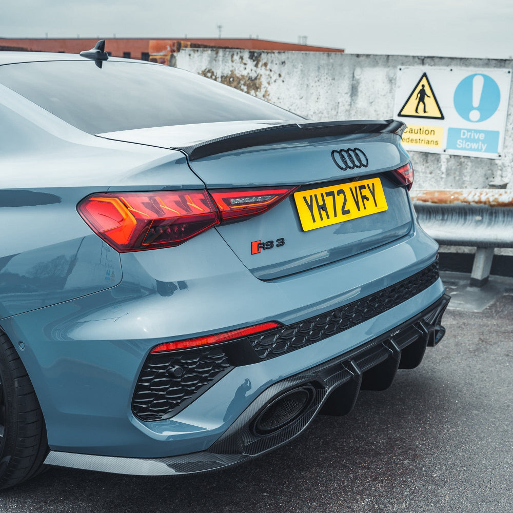 Audi RS3 8Y 2022-2024 Saloon Carbon Fibre Diffuser V1 - CT Design - view 4