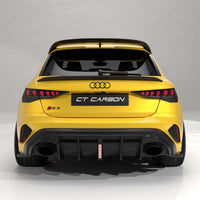 Audi RS3 8Y 2025+ Facelift Sportback Carbon Fibre Diffuser With Led Light - V2 - CT Design - view 3