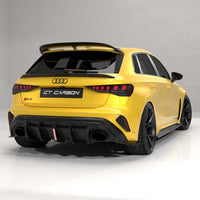 Audi RS3 8Y 2025+ Facelift Sportback Carbon Fibre Diffuser With Led Light - V2 - CT Design - view 4