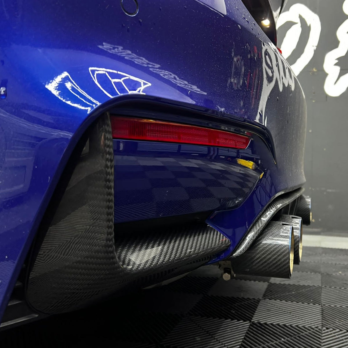 BMW M3 & M4 (F80/F82/F83) 2014-2020 Carbon Fibre Rear Bumper Canards - view 4
