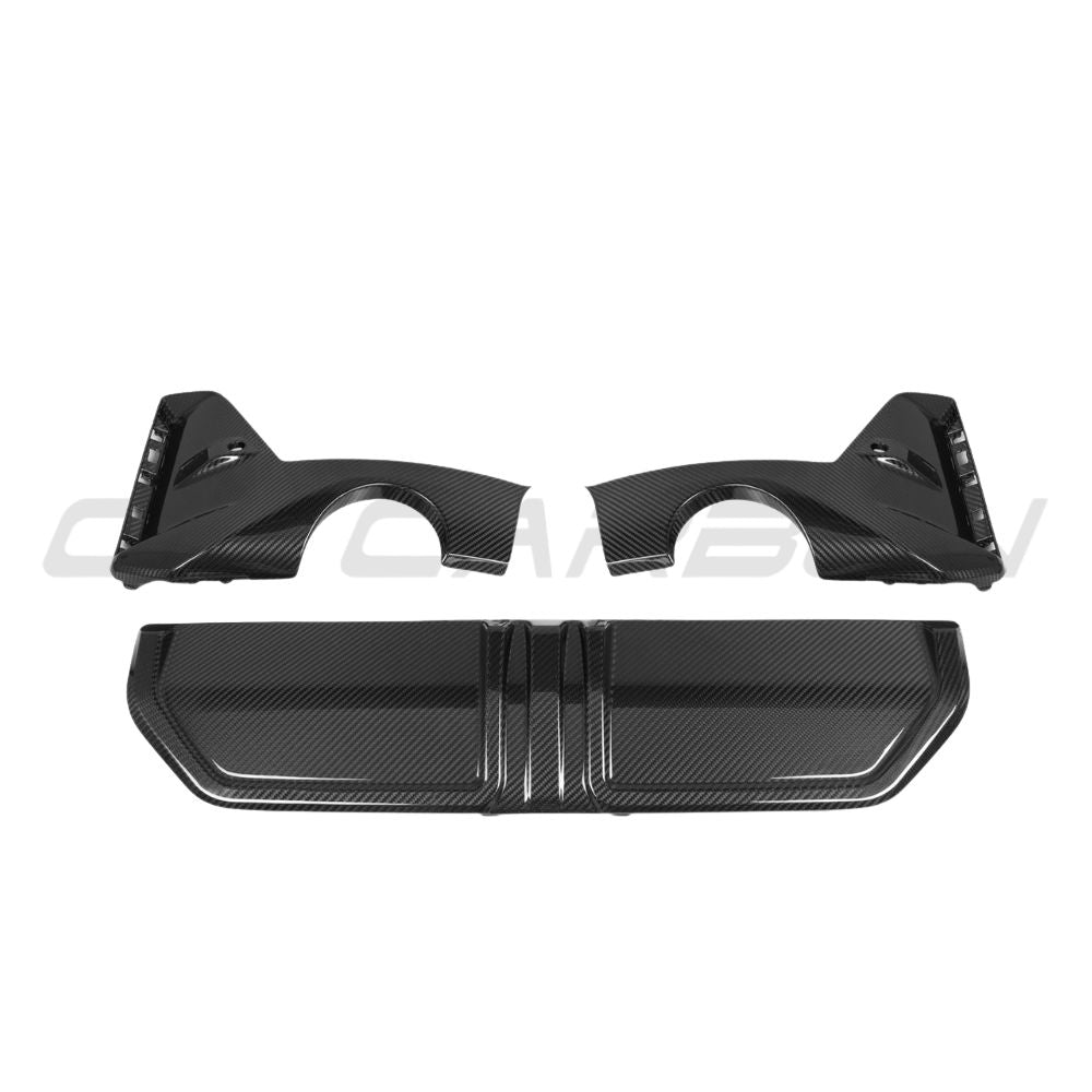 BMW 3 Series G20/G21 2022+ LCI Carbon Fibre Diffuser - Round Tips - V1 - view 5