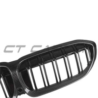 BMW 3 Series G20/G21 2018-2022 Carbon Fibre Double Slat Grille - view 5