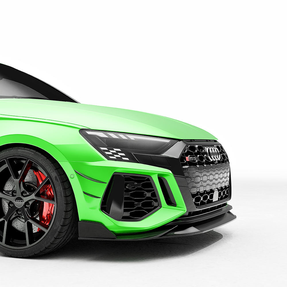 Audi RS3 8Y 2022-2024 Carbon Fibre Front Bumper Canards - CT Design - view 2