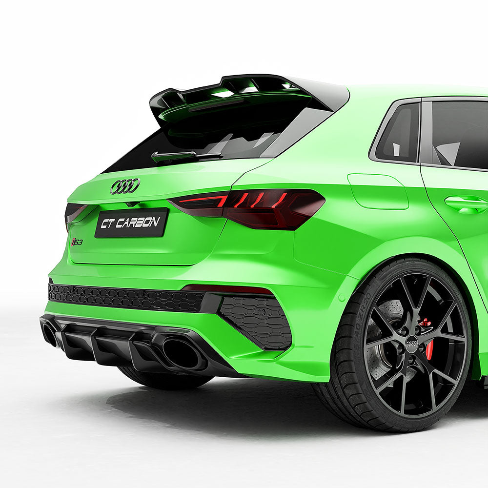 Audi RS3 8Y 2022-2024 Carbon Fibre Rear Diffuser - V2 - CT Design - view 2