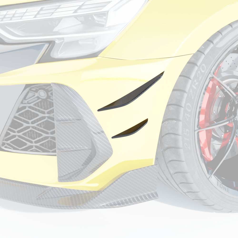 Audi RS3 8Y 2025+ Carbon Fibre Front Bumper Canards - CT Design - view 2
