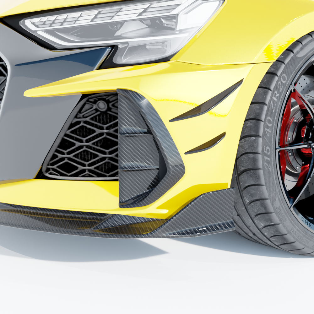 Audi RS3 8Y 2025+ Carbon Fibre Front Bumper Canards - CT Design - view 4
