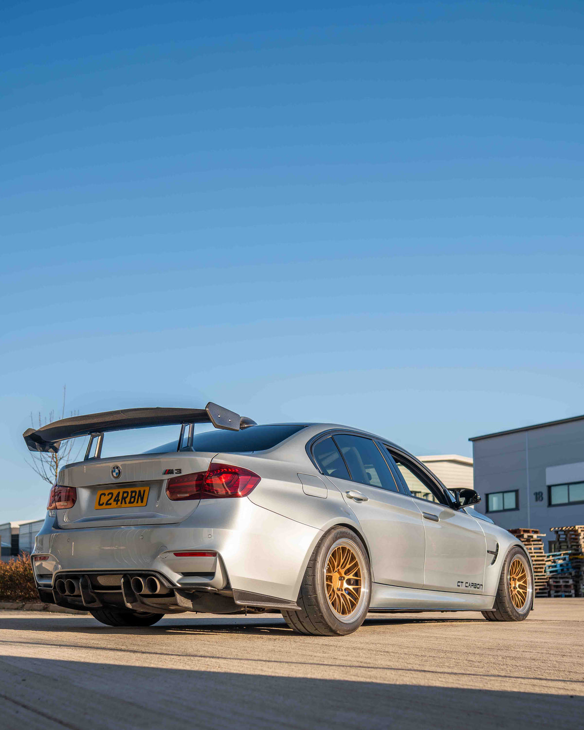 BMW F80 M3 & F30 3 Series Carbon Fibre Swan Neck Wing - CT Design - view 2
