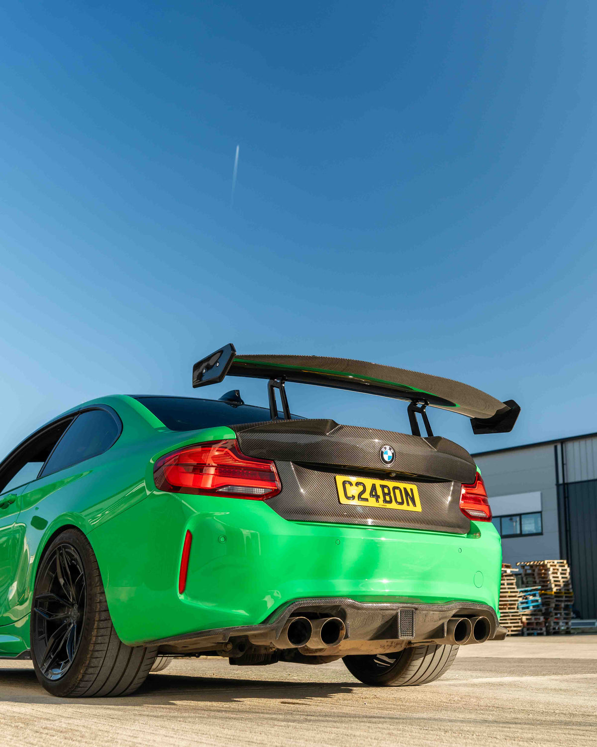 BMW F87 M2/M2C & F22 2 Series Carbon Fibre Swan Neck Wing - V8 - CT Design - view 5