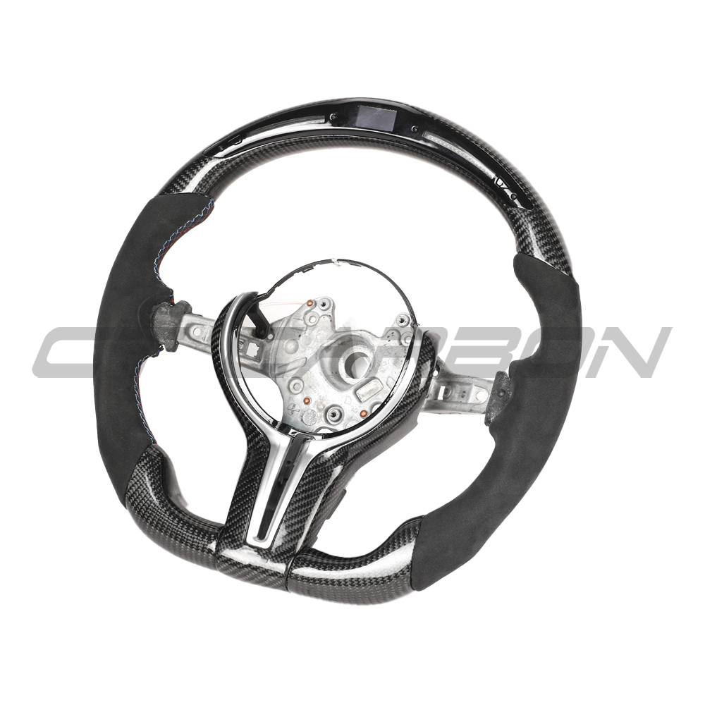 BMW Fxx Carbon Fibre / Alcantara / Led Flat Bottom Custom Steering Wheel - view 2