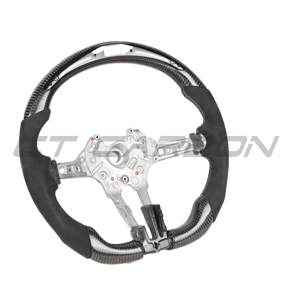 BMW Fxx Carbon Fibre / Alcantara / Led Flat Bottom Custom Steering Wheel - view 3