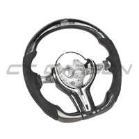 BMW Fxx Carbon Fibre / Alcantara / Led Flat Bottom Custom Steering Wheel - view 4