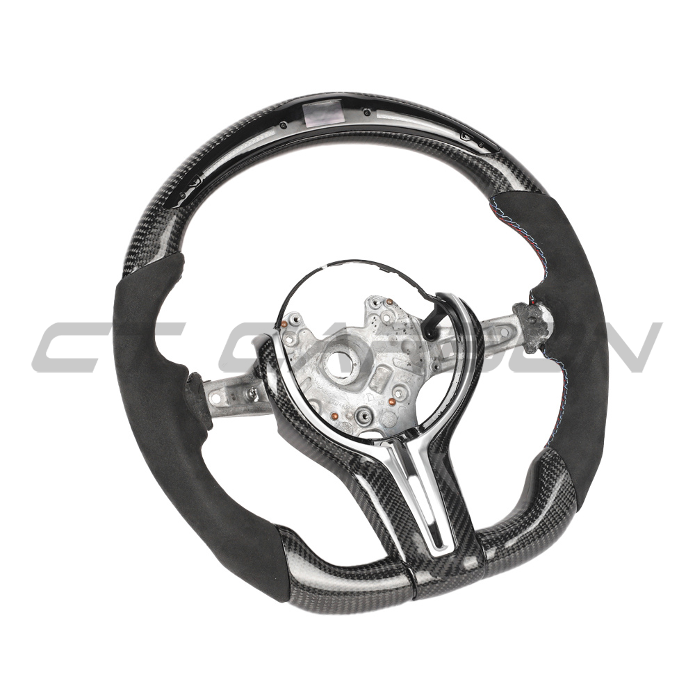BMW Fxx Carbon Fibre / Alcantara / Led Flat Bottom Custom Steering Wheel - view 4