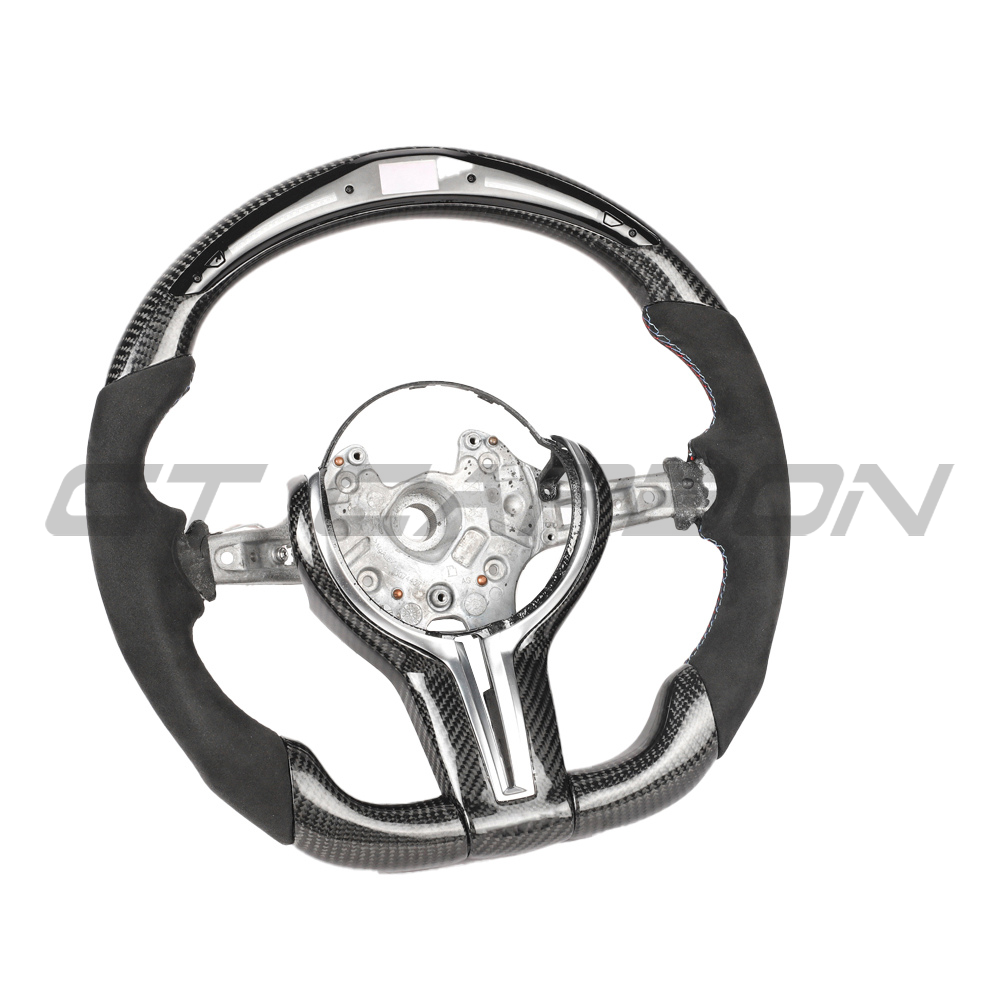 BMW Fxx Carbon Fibre / Alcantara / Led Flat Bottom Custom Steering Wheel - view 6