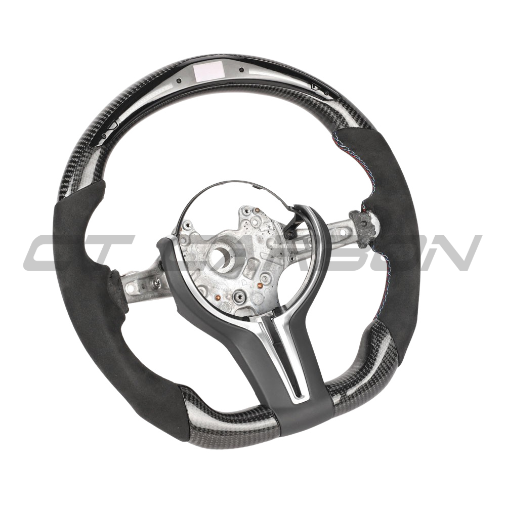 BMW Fxx Carbon Fibre / Alcantara / Led Flat Bottom Custom Steering Wheel - view 7