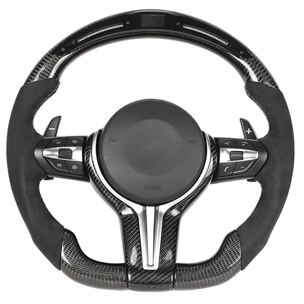 BMW Fxx Carbon Fibre / Alcantara / Led Flat Bottom Custom Steering Wheel