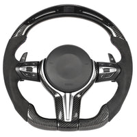 BMW Fxx Carbon Fibre / Alcantara / Led Flat Bottom Custom Steering Wheel