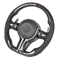 BMW Fxx Carbon Fibre / Leather Flat Bottom Custom Steering Wheel - view 2