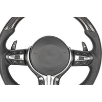 BMW Fxx Carbon Fibre / Leather Flat Bottom Custom Steering Wheel - view 4