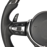 BMW Fxx Carbon Fibre / Leather Flat Bottom Custom Steering Wheel - view 5